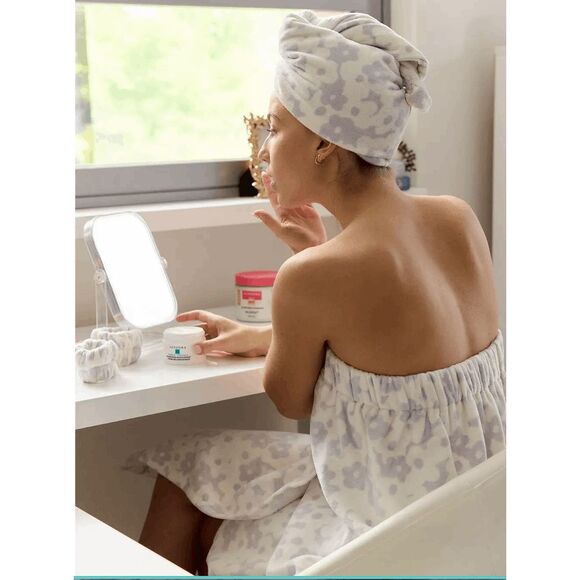 NWT The Big One® 5-Piece Solid Texture Bath Wrap Set - BLUE PURPLE TIE DYE - Picture 2 of 3